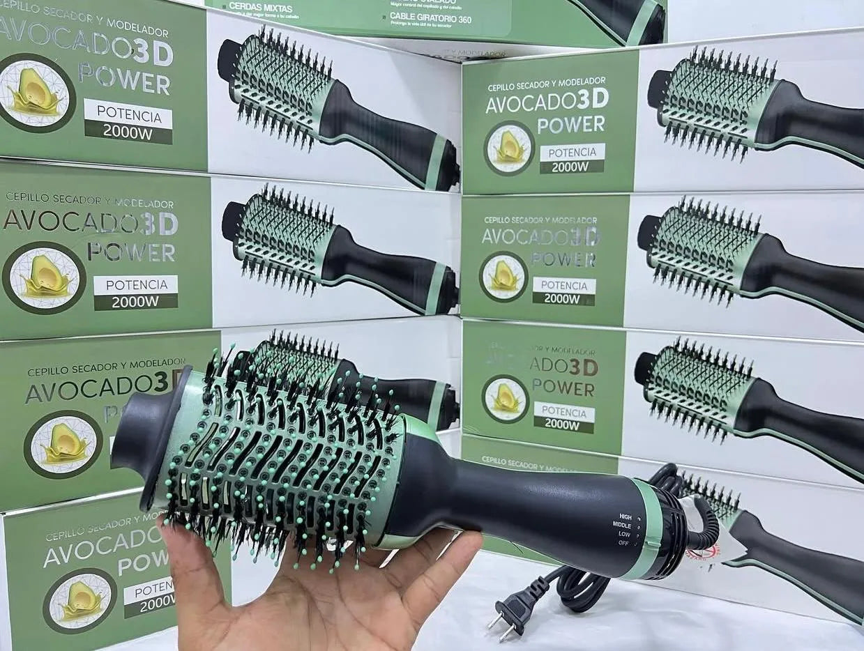 Cepillo Secador Y Moldeador Aguacate 3d